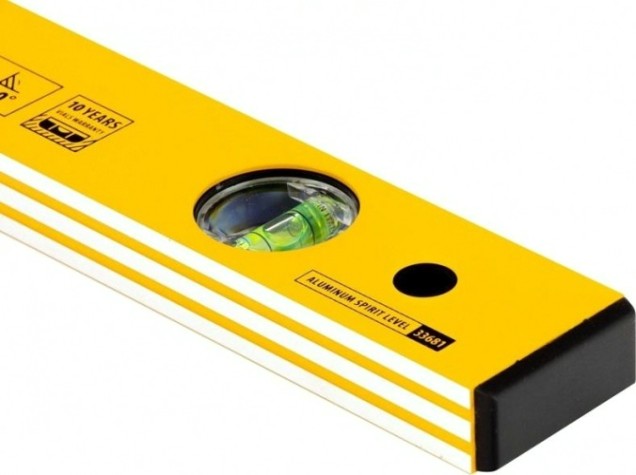 Уровень строительный DENZEL 600 мм, фрезерованный, 3 глазка, алюминиевый [33681]