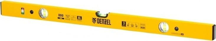 Уровень строительный DENZEL 800 мм, фрезерованный, 3 глазка, алюминиевый [33682]