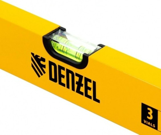 Уровень строительный DENZEL 800 мм, фрезерованный, 3 глазка, алюминиевый [33682]