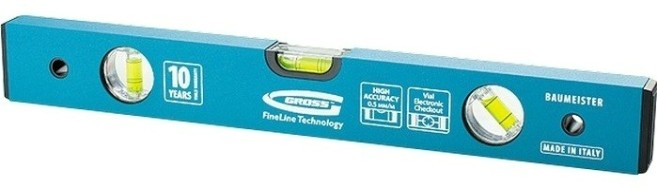 Уровень строительный GROSS 2000 мм алюминиевый усиленный, 3 глазка// [33640]