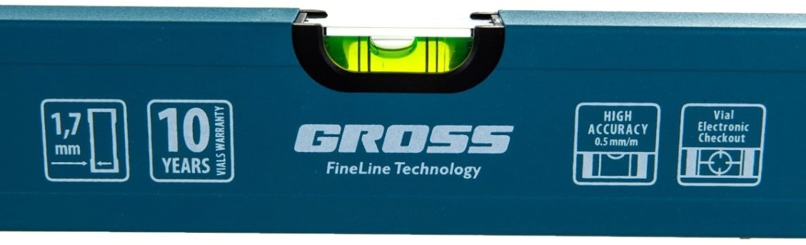 Уровень строительный GROSS 33632 алюминиевый, усиленный, 1200 мм Уровень строительный GROSS 33632 алюминиевый, усиленный, 1200 мм