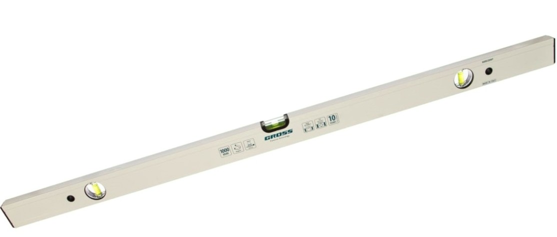 Уровень строительный GROSS 33673 алюминиевый, 1000 мм, фрезерованный Уровень строительный GROSS 33673 алюминиевый, 1000 мм, фрезерованный