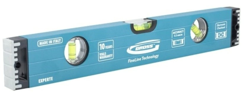 Уровень строительный GROSS 34324 алюминиевый, 400 мм, усиленный Уровень строительный GROSS 34324 алюминиевый, 400 мм, усиленный