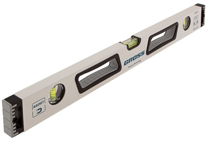 Уровень строительный GROSS 34370 алюминиевый, 600 мм, усиленный Уровень строительный GROSS 34370 алюминиевый, 600 мм, усиленный