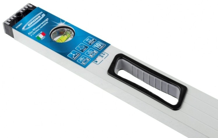 Уровень строительный GROSS 34371 алюминиевый, 800 мм, усиленный