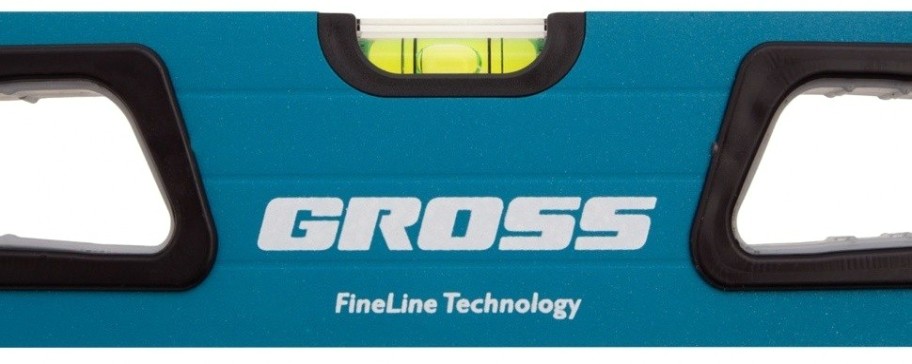 Уровень строительный GROSS 600 мм алюминиевый, усиленный с ударопрочными заглушками, [34326]