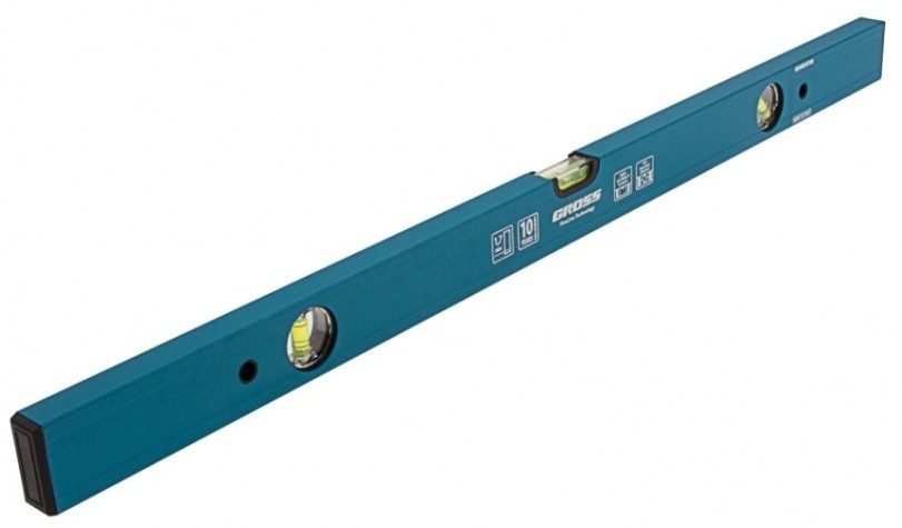 Уровень строительный GROSS 800 мм алюминиевый усиленный, 3 глазка// [33628]