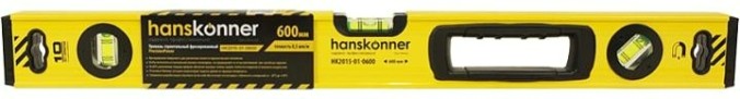 Уровень строительный HANSKONNER HK2015-01-0600 алюм. 600мм, 3 колбы, магнит