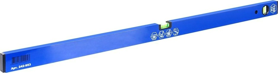 Уровень строительный Кобальт 242-953 оптима,1000 мм, профиль 20x49 мм, 2 глазка.