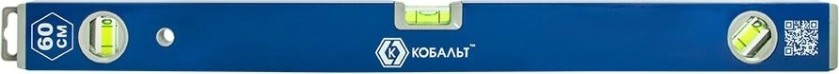 Уровень строительный Кобальт 242-984 комфорт, 600 мм, профиль 20x49 мм, 3 глазка.