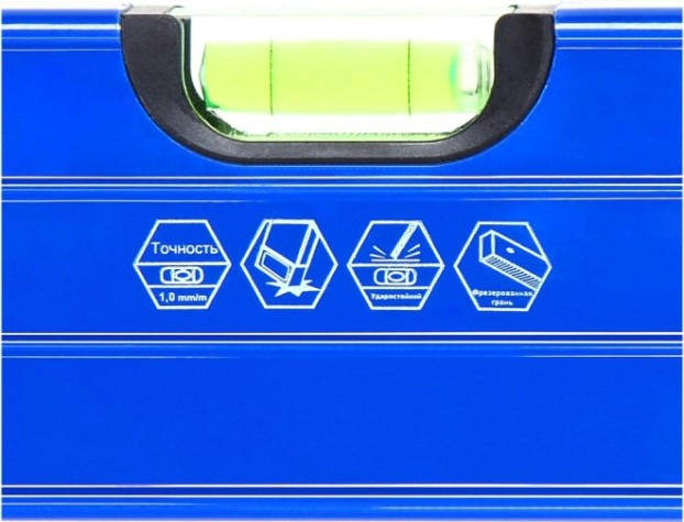 Уровень строительный Кобальт 243-110 комфорт, 1200 мм, профиль 23x59 мм, 3 глазка.