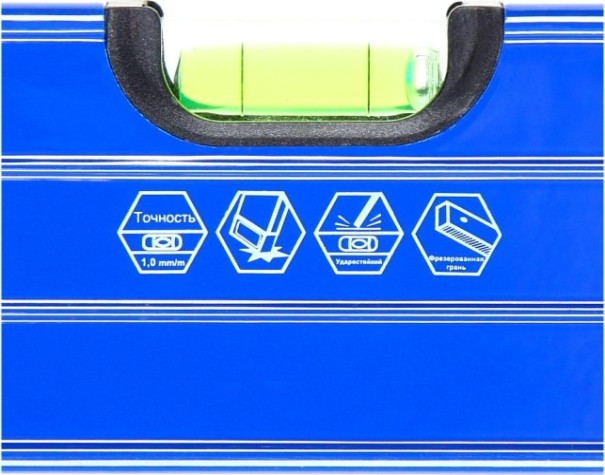 Уровень строительный Кобальт 243-134 комфорт, 2000 мм, профиль 23x59 мм, 3 глазка.