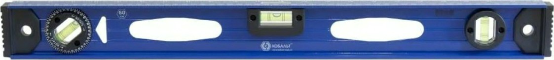 Уровень строительный Кобальт 243-165 1000 мм, профиль 25x60 мм, 3 глазка, литой