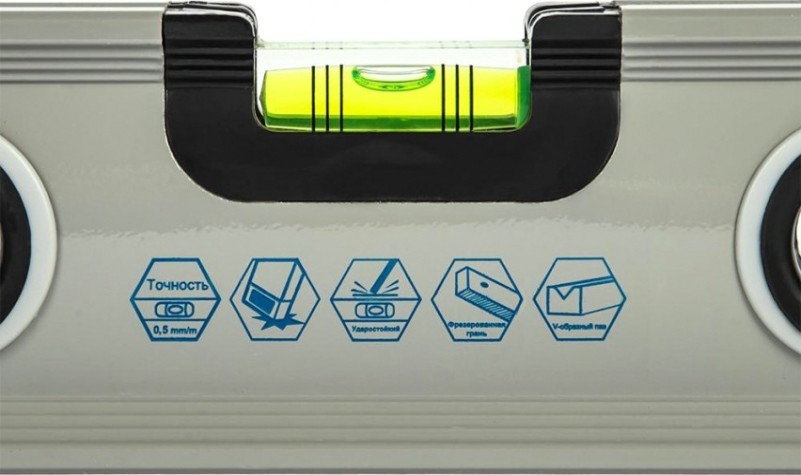 Уровень строительный Кобальт 243-271 экстра, 600 мм, профиль 30x65 мм, 3 глазка.