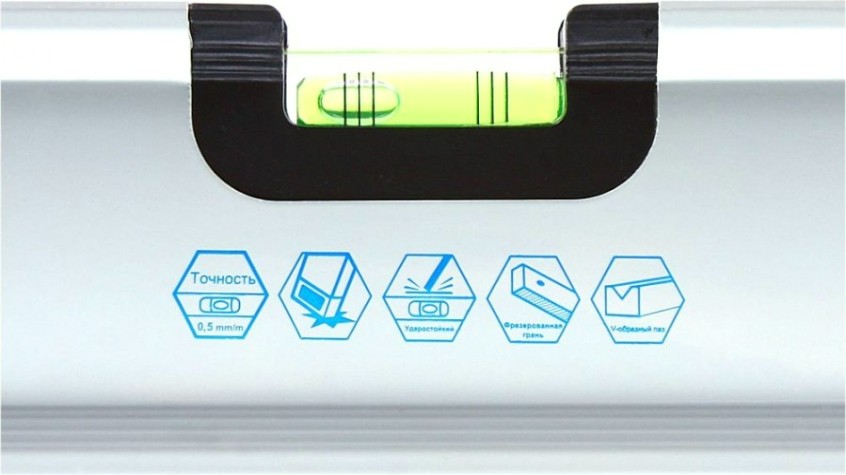 Уровень строительный Кобальт 243-288 экстра, 800 мм, профиль 30x65 мм, 3 глазка.