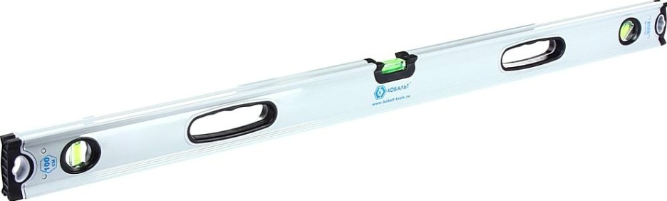 Уровень строительный Кобальт 243-295 экстра, 1000 мм, профиль 30x65 мм, 3 глазка.