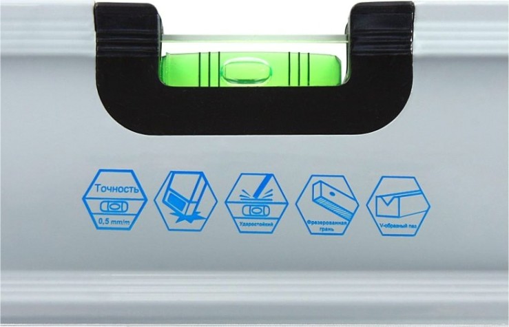 Уровень строительный Кобальт 243-301 экстра, 1200 мм, профиль 30x65 мм, 3 глазка.