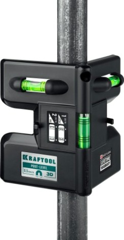 Уровень строительный KRAFTOOL 34788 Post Level магнитный угловой, 3 глазка [34788]