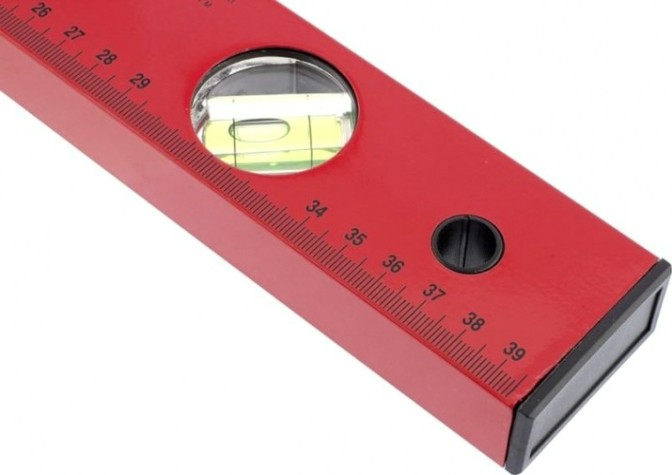 Уровень строительный MATRIX 400 мм алюминиевый, 3 глазка, красный, линейка// [33220]
