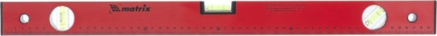 Уровень строительный MATRIX 600 мм алюминиевый, 3 глазка, красный, линейка// [33223]
