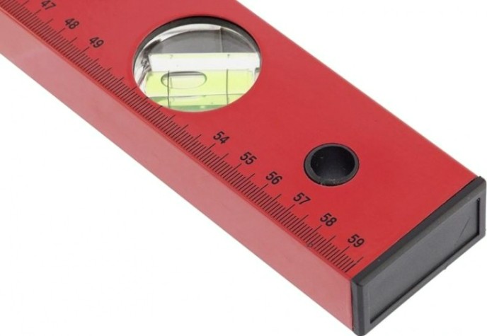 Уровень строительный MATRIX 600 мм алюминиевый, 3 глазка, красный, линейка// [33223]
