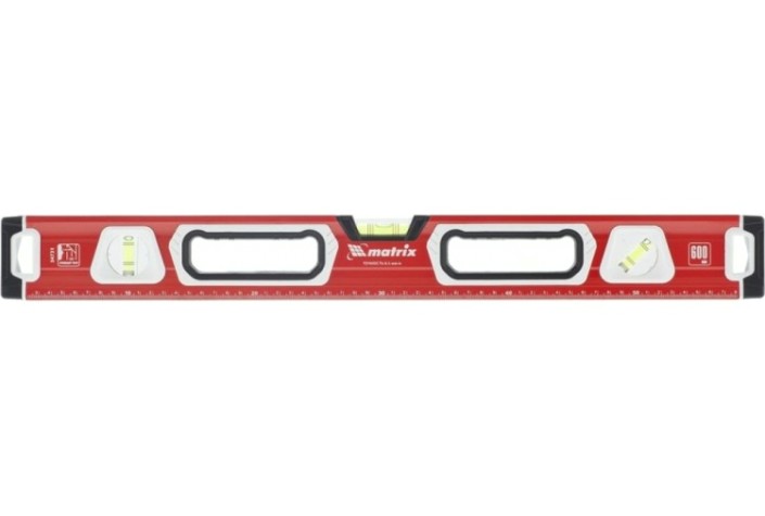 Уровень строительный MATRIX 600 мм алюминиевый, магнит., фрезерованный, 3 глазка [34731]