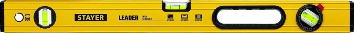 Уровень строительный STAYER LEADER фрезерованный 600 мм [3466-060_z01]