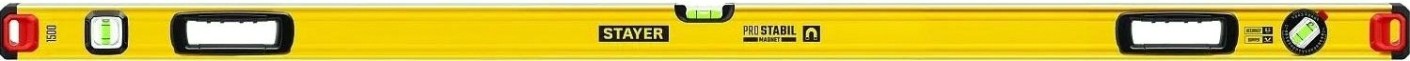 Уровень строительный STAYER магнитный 1500 мм с двумя фрезерованными поверхностями [3480-150]