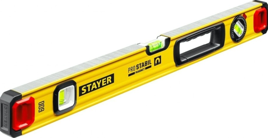 Уровень строительный STAYER магнитный 600 мм с двумя фрезерованными поверхностями [3480-060]