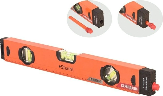 Уровень строительный Sturm 2015-09-400 магнитный, с карандашом