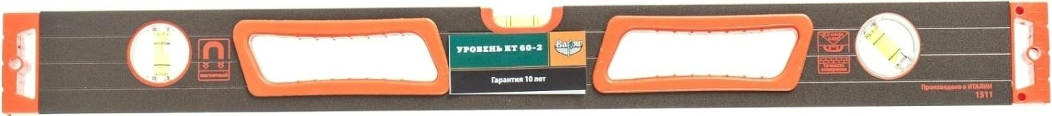 Уровень строительный ВАРЯГ 40371 КТ 60-2 400мм магнитный, усиленный [тов-165911]
