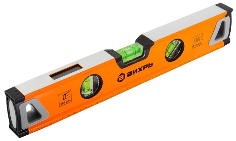 Уровень ВИХРЬ 400 мм алюминиевый "усиленный" 3 глазка (1 зеркальный), 2 [73/11/4/9]