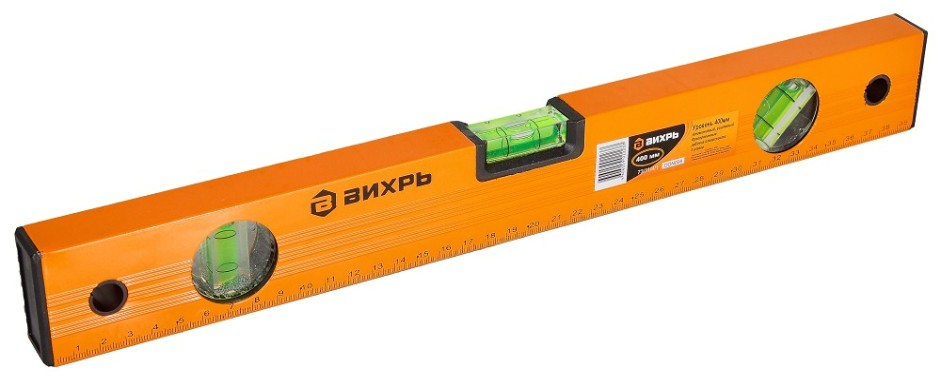 Уровень ВИХРЬ 400мм алюминиевый фрезерованный 3 глазка [73/11/4/1]