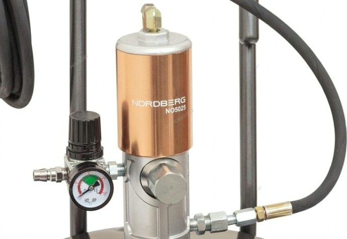 Установка для раздачи густой смазки NORDBERG NO5025 с тел. для бочек 20 кг, крышка 310, мембрана 285мм [NO5025]
