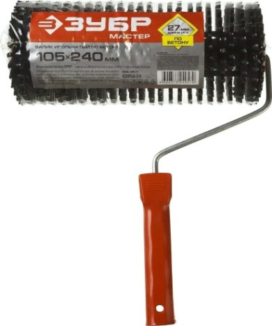 Валик для наливных полов ЗУБР МАСТЕР игольчатый по бетону в сборе [03954-24]