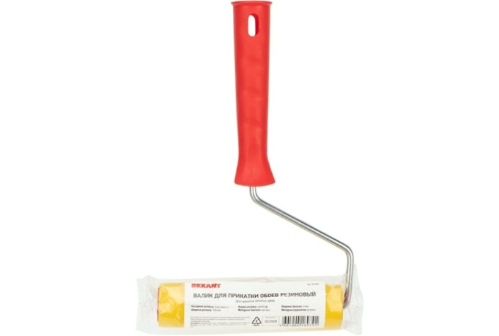 Валик для прикатки обоев REXANT 89-0094 резиновый 150 мм, ручка 6 мм Валик для прикатки обоев REXANT 89-0094 резиновый 150 мм, ручка 6 мм