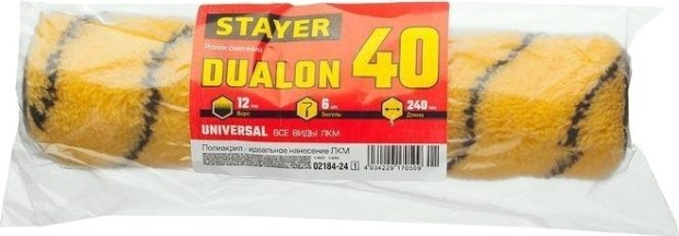 Валик малярный стержневой STAYER DUALON 40 240 мм, d=40 мм [02184-24_z01]