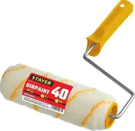 Валик малярный стержневой STAYER GIRPAINT 40 180 мм, d=40 мм, ворс 12 мм, ручка d=6 мм, [0315-18_z01]