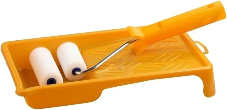 Валик малярный стержневой STAYER ПОРОЛОН набор мини с ванночкой, 50мм [0544-05]