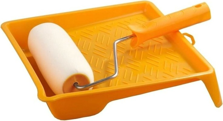 Валик малярный стержневой STAYER ПОРОЛОН набор с ванночкой, 240мм [2-05438-24]