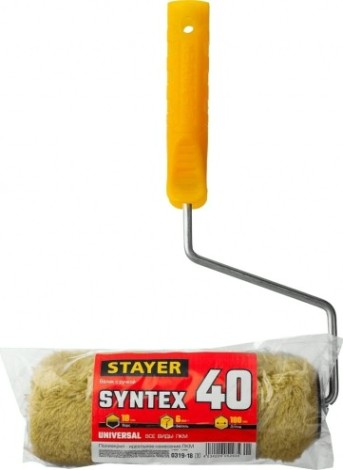 Валик малярный стержневой STAYER SYNTEX 40 180 мм, d=40 мм, ворс 18 мм, ручка d=6 мм, [0319-18_z01]