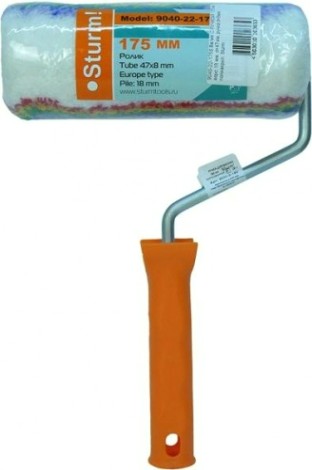 Валик малярный стержневой Sturm 9040-22-175S с ручкой 175 мм, ворс 18 мм, d=47мм, ручка d=8мм, Валик малярный стержневой Sturm 9040-22-175S с ручкой 175 мм, ворс 18 мм, d=47мм, ручка d=8мм,