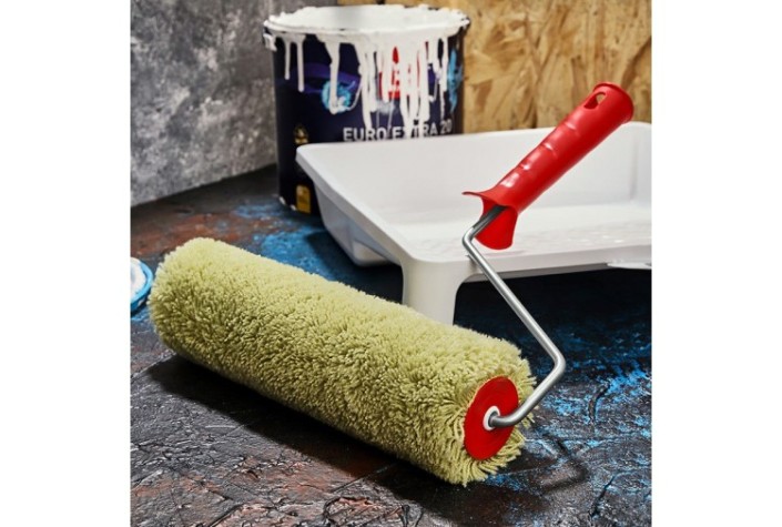 Валик REXANT 89-0024 полиакрил зеленый, ворс 18 мм, 240 мм, ø 42 мм