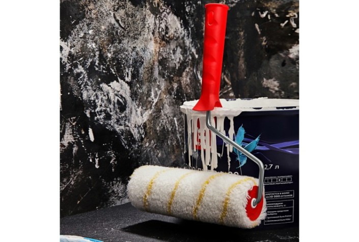 Валик REXANT 89-0025 полиамид желтой полосой, ворс 11 мм, 180 мм, ø 42