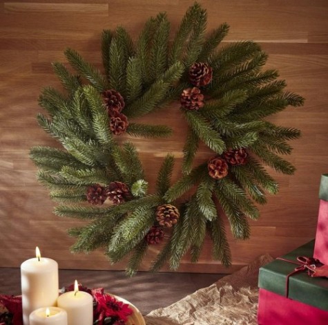 Венок еловый Neon-Night с шишками d45 см, литой [307-144]