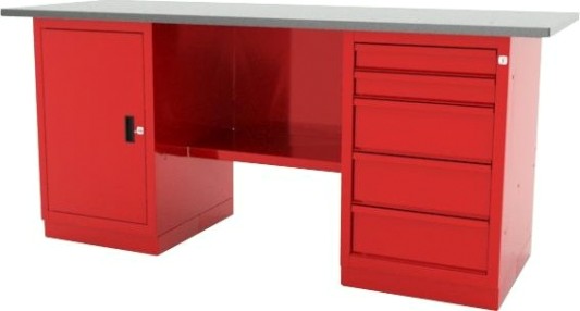 Верстак слесарный двухтумбовый FERRUM "CLASSIC" 01.205L-G3000 красный [01.205L-]