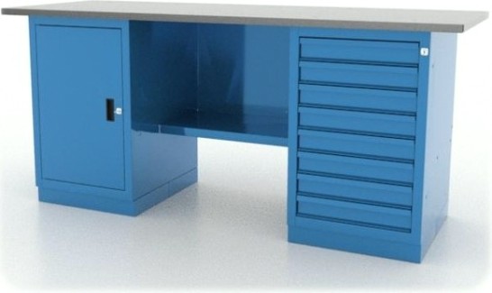 Верстак слесарный двухтумбовый FERRUM "CLASSIC" 01.208L-5015 синий [01.208L-G5015]