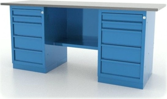 Верстак слесарный двухтумбовый FERRUM "CLASSIC" 01.255L-5015 синий [01.255L-]