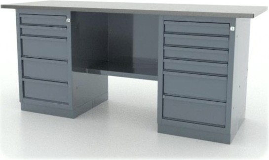 Верстак слесарный двухтумбовый FERRUM "CLASSIC" 01.256L-9007 серый [01.256L-]