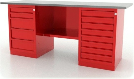 Верстак слесарный двухтумбовый FERRUM "CLASSIC" 01.258L-3000 красный [01.258L-]